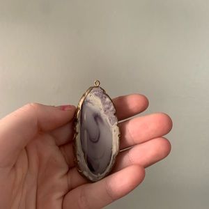 Healing crystal dyed agate with gold pendent